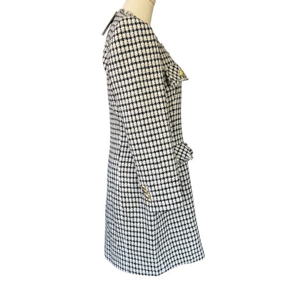 Derek Lam Constance Frayed Jacket Dress Gold Buttoned Size 8 Ivory Black NWT - Picture 5 of 13